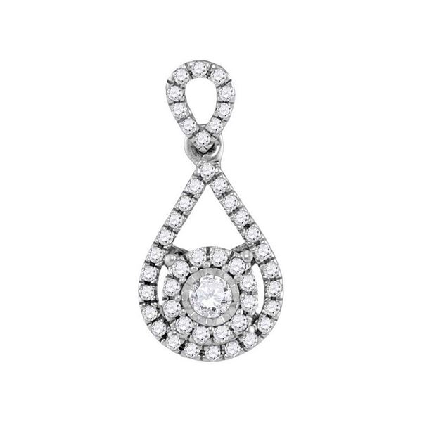 Diamond Teardrop Pendant 1/4 Cttw 10kt White Gold