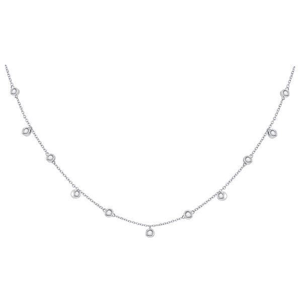 Diamond Simplistic Fashion Necklace 1/3 Cttw 10kt White Gold