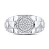 Image 2 : Mens Diamond Circle Cluster Ring 1/5 Cttw 10kt White Gold