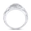 Image 4 : Mens Diamond Circle Cluster Ring 1/5 Cttw 10kt White Gold