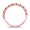 Image 4 : Ruby Diamond Stackable Band Ring 1/4 Cttw 10kt Rose Gold