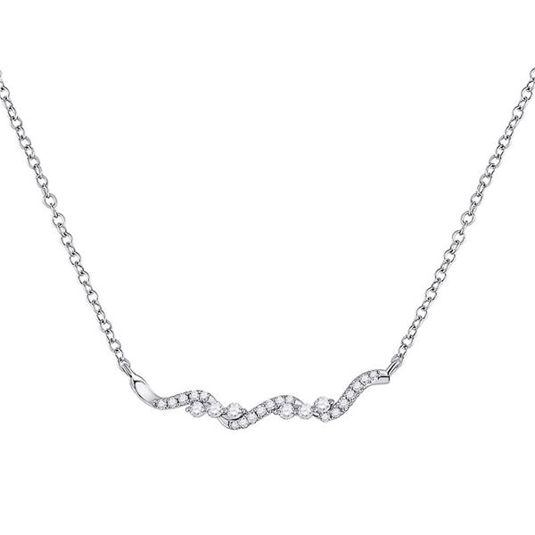 Diamond Bar Necklace 1/5 Cttw 14kt White Gold