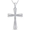 Image 1 : Diamond Cross Pendant 1/10 Cttw Sterling Silver