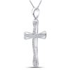 Image 2 : Diamond Cross Pendant 1/10 Cttw Sterling Silver