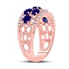 Image 3 : Oval Blue Sapphire Diamond Band Ring 1-7/8 Cttw 14kt Rose Gold