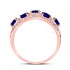 Image 4 : Oval Blue Sapphire Diamond Band Ring 1-7/8 Cttw 14kt Rose Gold