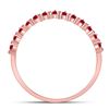 Image 4 : Ruby Single Row Stackable Ring 1/8 Cttw 10kt Rose Gold