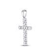 Image 2 : Diamond Cross Pendant 1/2 Cttw 14kt White Gold