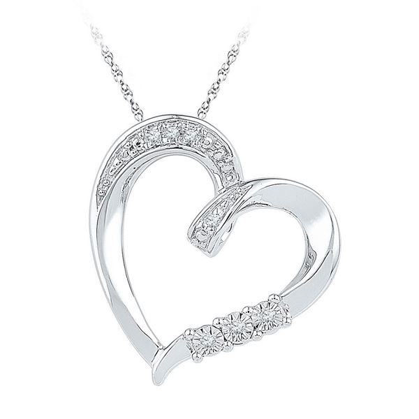 Diamond Heart Pendant .03 Cttw Sterling Silver