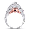 Image 2 : Diamond Bridal Wedding Ring Band Set 2 Cttw 14kt Two-tone Gold