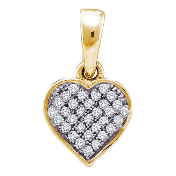 Diamond Heart Pendant 1/10 Cttw Yellow-tone Sterling Silver
