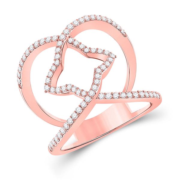 Diamond Starburst Negative Space Ring 1/2 Cttw 14kt Rose Gold