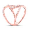 Image 3 : Diamond Starburst Negative Space Ring 1/2 Cttw 14kt Rose Gold