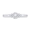 Image 2 : Diamond Solitaire Promise Ring 1/5 Cttw 10kt White Gold