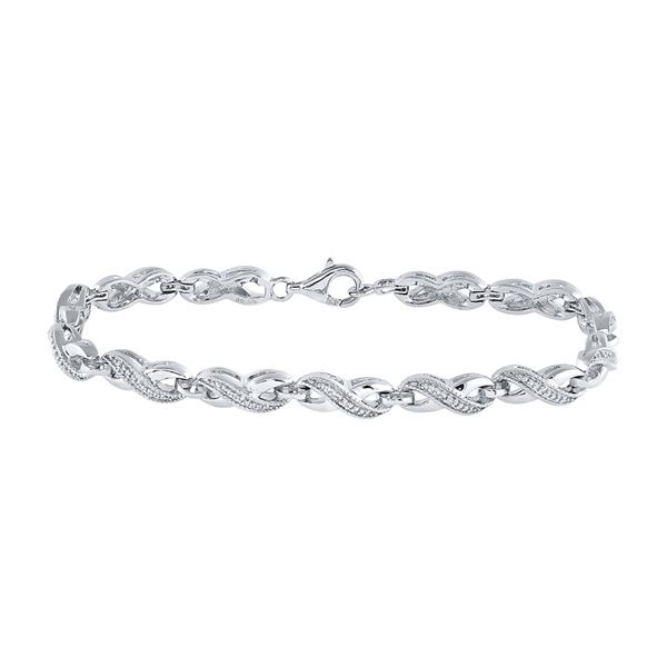 Diamond Infinity Bracelet .01 Cttw Sterling Silver