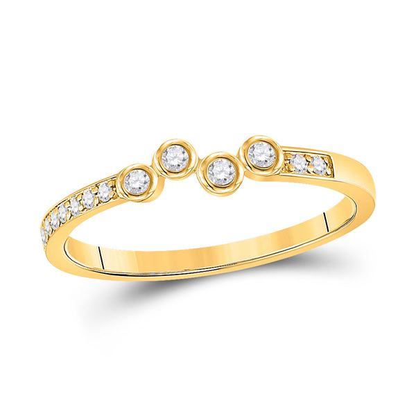 Diamond Stackable Band Ring 1/5 Cttw 10kt Yellow Gold