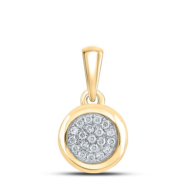 Diamond Cluster Pendant 1/6 Cttw 10kt Yellow Gold