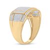 Image 4 : Mens Diamond Square Cluster Ring 5/8 Cttw 10kt Yellow Gold