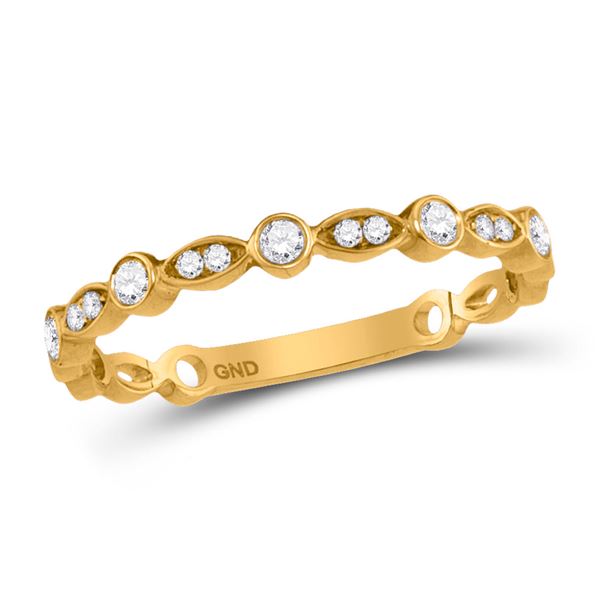Diamond Stackable Band Ring 1/6 Cttw 10kt Yellow Gold