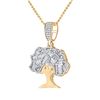 Image 2 : Mens Diamond Money Tree Charm Pendant 7/8 Cttw 14kt Yellow Gold