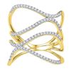 Image 1 : Diamond Freeform Statement Fashion Ring 3/8 Cttw 10kt Yellow Gold