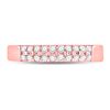 Image 3 : Diamond Double Row Band Ring 1/4 Cttw 14kt Rose Gold