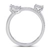 Image 3 : Diamond Spiral Cluster Ring 1/2 Cttw 14kt White Gold