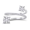 Image 4 : Diamond Spiral Cluster Ring 1/2 Cttw 14kt White Gold