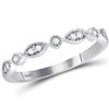 Image 1 : Diamond Classic Stackable Band Ring 1/10 Cttw 14kt White Gold