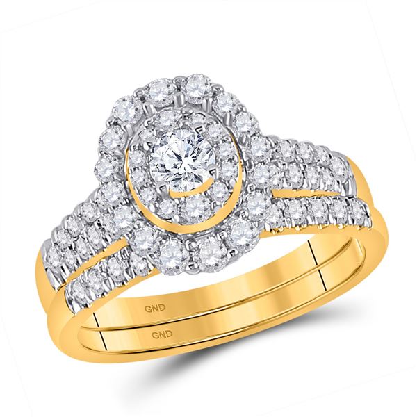 Diamond Bridal Wedding Ring Band Set 1 Cttw 10kt Yellow Gold