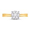 Image 2 : Diamond Flower Cluster Ring 1/3 Cttw 10kt Yellow Gold