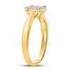 Image 4 : Diamond Flower Cluster Ring 1/3 Cttw 10kt Yellow Gold
