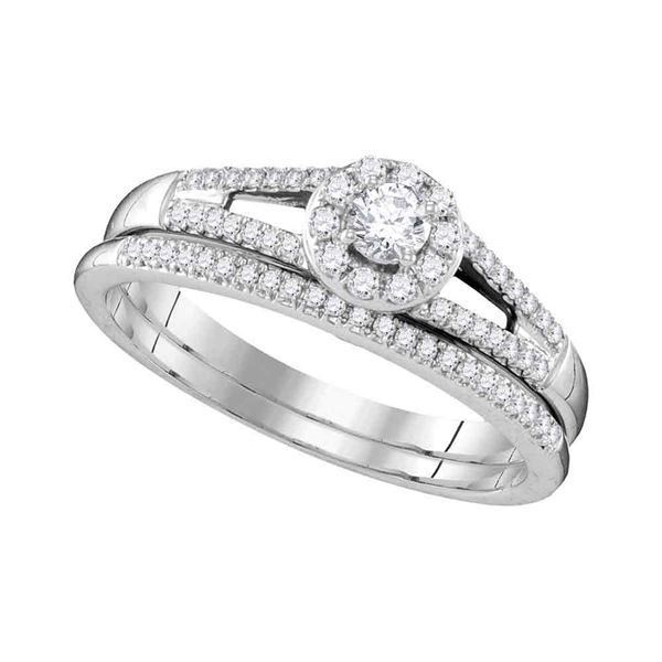 Diamond Bridal Wedding Ring Band Set 1/3 Cttw 10kt White Gold