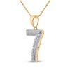 Image 2 : Mens Diamond Number 7 Charm Pendant 3/8 Cttw 10kt Yellow Gold