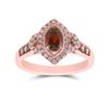 Image 1 : Oval Garnet Diamond Solitaire Ring 7/8 Cttw 14kt Rose Gold