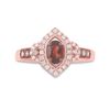 Image 2 : Oval Garnet Diamond Solitaire Ring 7/8 Cttw 14kt Rose Gold