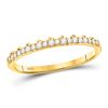 Image 1 : Diamond Slender Scalloped Stackable Band Ring 1/6 Cttw 10kt Yellow Gold