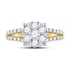 Image 2 : Diamond Flower Cluster Ring 1 Cttw 14kt Yellow Gold