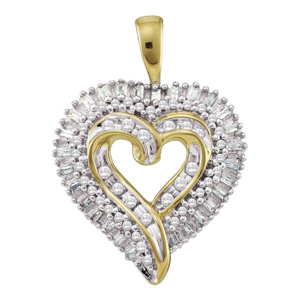 Diamond Heart Cluster Pendant 1/2 Cttw 10kt Yellow Gold