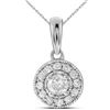 Image 1 : Diamond Solitaire Pendant 1/4 Cttw 14kt White Gold