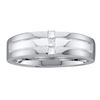 Image 1 : Mens Princess Channel-set Diamond Single Row Wedding Band Ring 1/6 Cttw 14kt White Gold