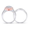 Image 2 : Oval Diamond Bridal Wedding Ring Band Set 1-1/5 Cttw 14kt Two-tone Gold