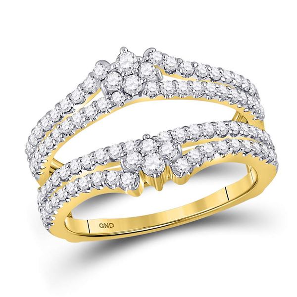 Diamond Wrap Ring Guard Enhancer 7/8 Cttw 14kt Yellow Gold