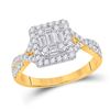 Image 1 : Baguette Diamond Square Ring 5/8 Cttw 14kt Yellow Gold