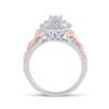 Image 3 : Princess Diamond Bridal Wedding Ring Band Set 1 Cttw 14kt Two-tone Gold
