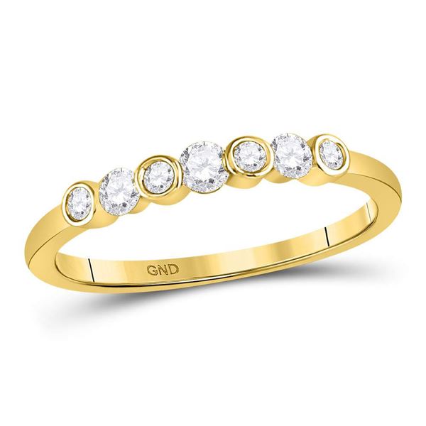 Diamond Bezel Stackable Band Ring 1/4 Cttw 10kt Yellow Gold