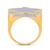 Image 4 : Mens Diamond Star Statement Ring 1-1/2 Cttw 10kt Yellow Gold