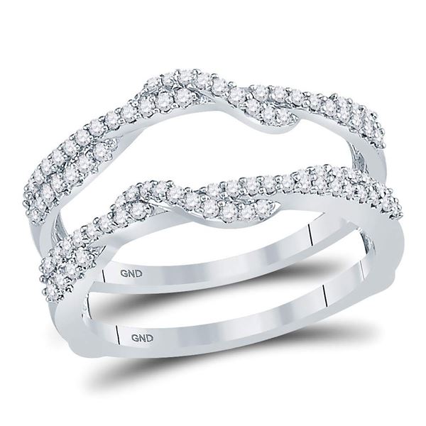 Diamond Solitaire Enhancer Wedding Band 3/8 Cttw 10kt White Gold