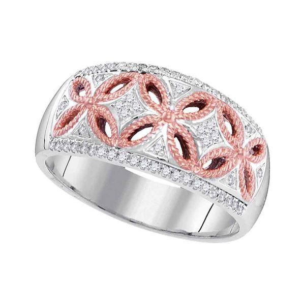 Diamond Band Ring 1/5 Cttw 10kt Two-tone Gold