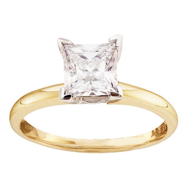 Princess Diamond Solitaire Bridal Wedding Engagement Ring 1 Cttw 14kt Yellow Gold